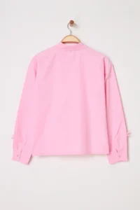 Trendyol Curve Pink with bow Weaving Plus Size Shirt - Image 7