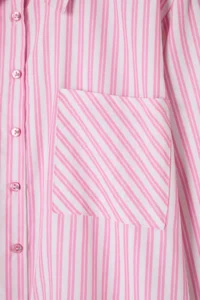 Trendyol Curve Pink Striped double pocket Weaving Plus Size Shirt - Image 7