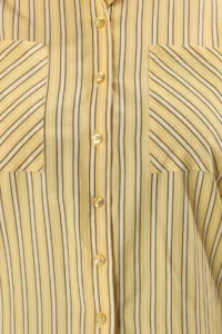 Trendyol Curve Yellow Striped double pocket Weaving Plus Size Shirt - Image 3