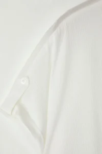 Trendyol Curve White Short Sleeve with pocket textured seersucker Weaving Fabric Plus Size Shirt - Image 7