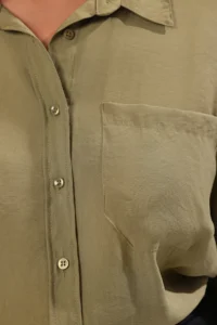 Trendyol Curve More Sustainable Khaki Modal Soft Touch Weaving Plus Size Shirt - Image 3