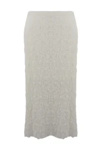 Trendyol Curve Ecru Lace A-line Mini Lined Plus Size Skirt - Image 2