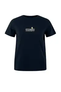 Trendyol Curve Navy Blue Regular Fit Matcha Printed Plus Size T-Shirt - Image 4