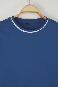 Trendyol Curve Indigo Crew Neck Biye Detailed Basic Plus Size T-Shirt - Image 6