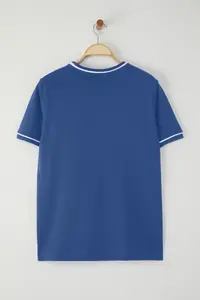 Trendyol Curve Indigo Crew Neck Biye Detailed Basic Plus Size T-Shirt - Image 8