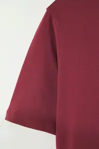 Trendyol Curve Burgundy Regular Fit Crop Plus Size T-Shirt - Image 7