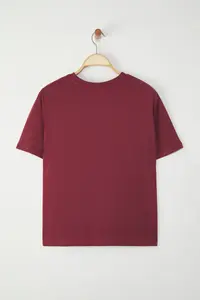 Trendyol Curve Burgundy Regular Fit Crop Plus Size T-Shirt - Image 8