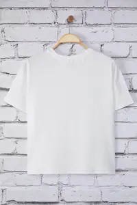 Trendyol Curve White Regular Fit Crop Plus Size T-Shirt - Image 8