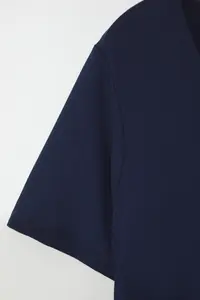 Trendyol Curve Navy Blue Regular Fit Cowl Neck Plus Size T-Shirt - Image 11
