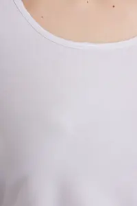 Trendyol Curve White Regular Fit Cowl Neck Plus Size T-Shirt - Image 2