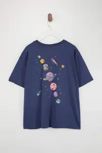 Trendyol Curve Indigo Galaxy Printed Oversized Fit Plus Size T-Shirt - Image 2