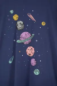 Trendyol Curve Indigo Galaxy Printed Oversized Fit Plus Size T-Shirt - Image 3