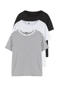 Trendyol Curve Black-White 3 Sets Paket Plus Size T-Shirt - Image 8