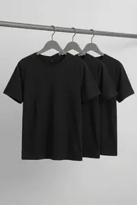 Trendyol Curve Black 3 Sets Paket Plus Size T-Shirt - Image 4
