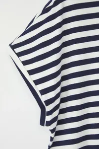 Trendyol Curve Multicolored Striped LONG Size Plus Size T-Shirt - Image 6
