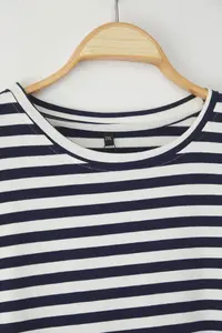 Trendyol Curve Multicolored Striped LONG Size Plus Size T-Shirt - Image 7