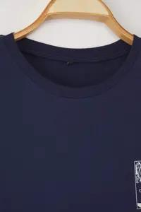 Trendyol Curve Navy Blue Back Printed Plus Size T-Shirt - Image 8