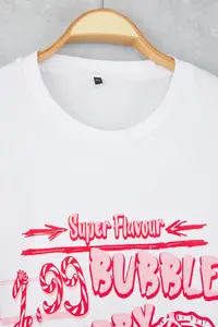 Trendyol Curve White 100% single jersey Printed Oversized/Rahat Cut Knitting Plus Size T-Shirt - Image 7
