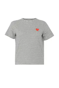 Trendyol Curve Black Heart Embroidered Regular/Normal Pattern Knitting T-Shirt - Image 5