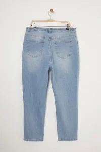 Trendyol Curve Light Blue High Waist comfort/Middle Flexible Mom Fit plus size jeans - Image 11