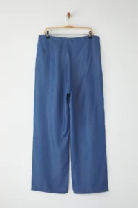 Trendyol Curve Dark Blue High Waist Wide Leg Summer Tencel Plus Size Wide Leg jeans - Image 8