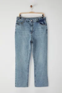 Trendyol Curve Light Blue High Waist Straight Fit comfort/Middle Flexible Plus Size jeans - Image 5