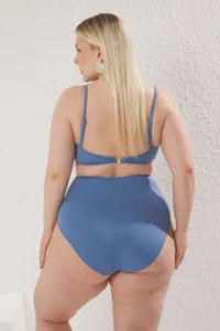 Trendyol Curve Mavi High Waist Accessory Detailed Plus Size Bikini Bottom - Image 4
