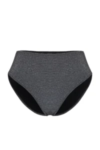 Trendyol Curve Black High Waist Glitter Sparkling Plus Size Bikini Bottom - Image 5