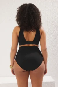 Trendyol Curve Black High Waist Belinde Accessory Detailed Plus Size Bikini Bottom - Image 4