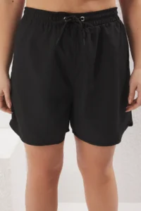 Trendyol Curve Black Women Regular Fit Plus Size Swim Shorts - Image 4