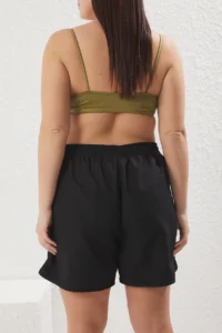 Trendyol Curve Black Women Regular Fit Plus Size Swim Shorts - Image 5