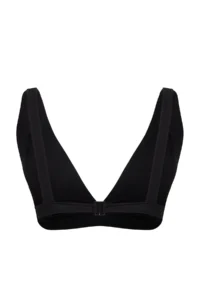 Trendyol Curve Black Deep V-neck Cut Out Detailed Plus Size Bikini Top - Image 9