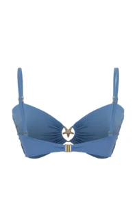 Trendyol Curve Mavi Yıldız Accessory Detailed Sleeveless Plus Size Bikini Top - Image 14