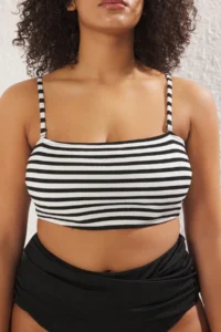 Trendyol Curve Multicolored Striped Rope Sleeveless Staplez Plus Size Bikini Top - Image 3
