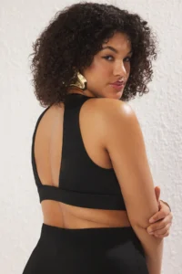 Trendyol Curve Black Double breasted Yaka Plus Size Bikini Top - Image 4