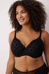 Trendyol Curve Black Flok Printed Kalpli Sabit Covered Adjustable Sleeveless T-Shirt Bra Bra - Image 2