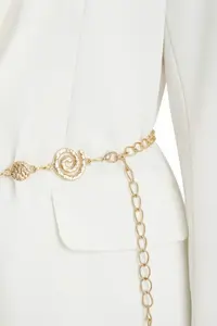 Trendyol Curve Ecru Gold Arched Lined Plus Size Jacket / Blazer - Image 6