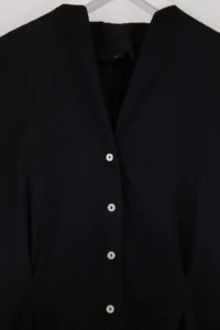 Trendyol Curve Black Waist Opening Midi Weaving Plus Size Shirt Dress - Image 5