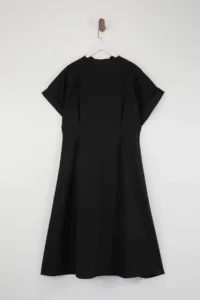 Trendyol Curve Black Waist Opening Midi Weaving Plus Size Shirt Dress - Image 6