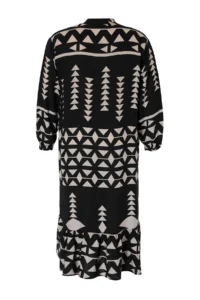 Trendyol Curve Black Midi Wide Cut Border Pattern Detailed Boho Weaving Plus Size Dress - Image 6