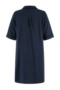 Trendyol Curve Navy Blue Modal Wide Cut Midi Weaving Shirt Dress - Image 6