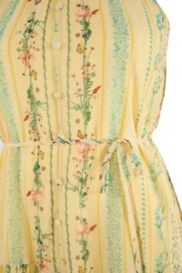 Trendyol Curve Yellow flower patterned A-Cut Boho Layered Lined Siphon Flight Flight Weaving Mini Dress - Image 5