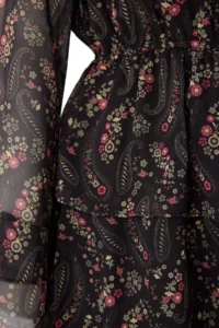 Trendyol Curve Black Crispy flower patterned Mini Siphon Lined Weaving Plus Size Dress - Image 6