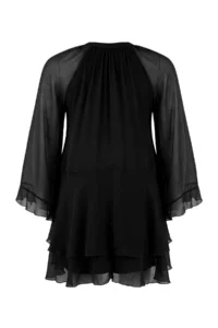 Trendyol Curve Black Siphon with flywheel Mini Weaving Plus Size Dress - Image 8