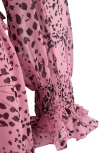 Trendyol Curve Pink Siphon animals Patterned Mini Weaving Plus Size Dress - Image 6