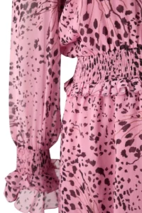Trendyol Curve Pink Siphon animals Patterned Mini Weaving Plus Size Dress - Image 7