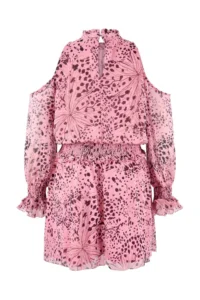 Trendyol Curve Pink Siphon animals Patterned Mini Weaving Plus Size Dress - Image 8