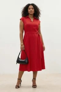 Trendyol Curve Rejection Aerobin Midi Summer Weaving Plus Size Dress - Image 2