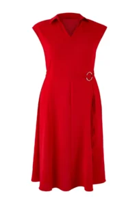 Trendyol Curve Rejection Aerobin Midi Summer Weaving Plus Size Dress - Image 4