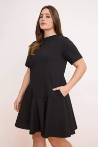 Trendyol Curve Black single jersey Weaving Plus Size Dress - Image 2